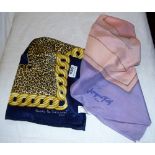 2 x Silk Scarves, one Jacques Fath Paris and one Nicole de Beauvoir (2)