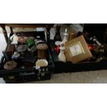 2 boxes – china teapots, cannisters etc
