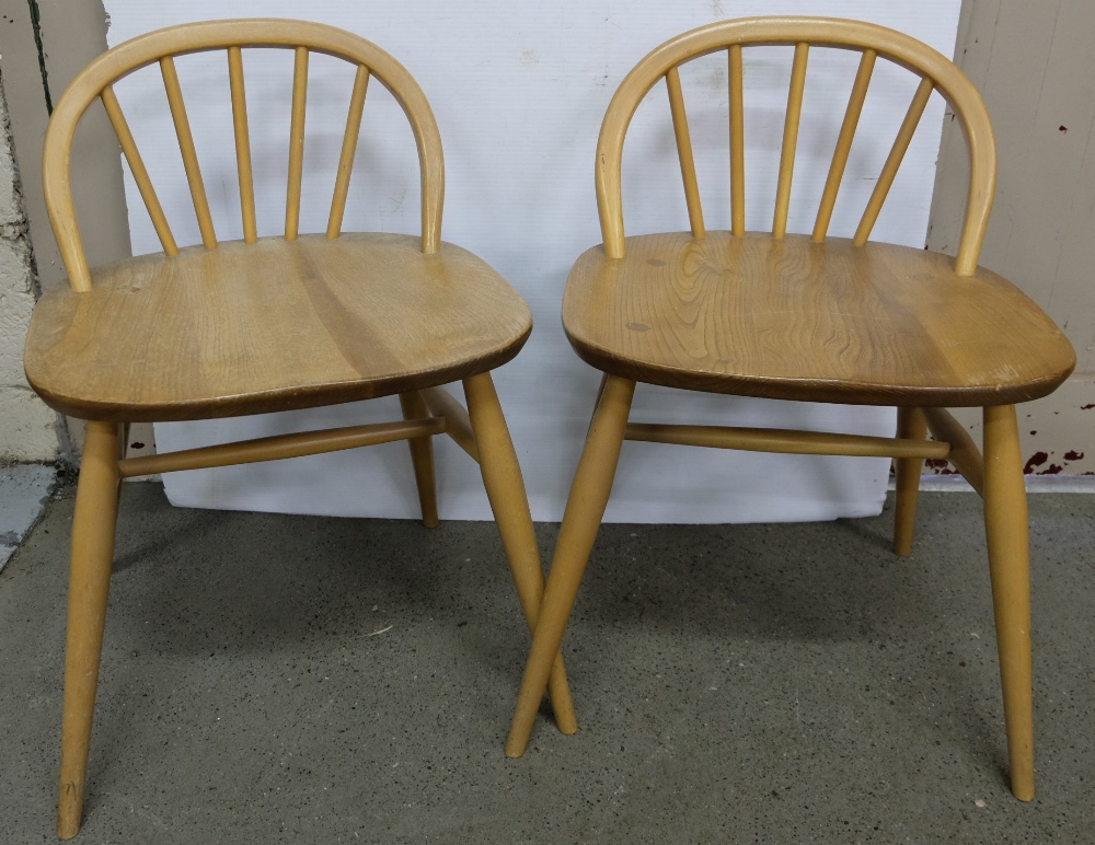 Pair of Ercol stools with low backs