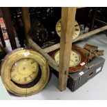 Large group of clock parts incl. cuckoo & mantle clocks etc