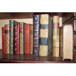 Group of antique poetry books, mainly leather bound, including "The Seasons" by Thomson, 1744 and "