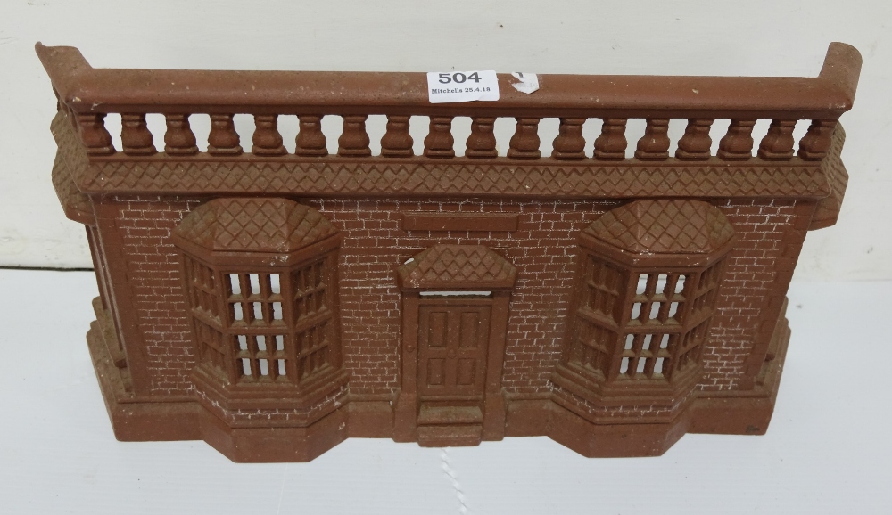 Antique Victorian Terracotta fire-front, "The Cottage", lozenge mark, stamped CH ZAR