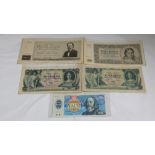 2x Czechoslovakia 100 Korun 1931(1 Specimen), 20 Korun 1988, 1000 Korun 1945, 5000 Korun – Good