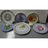 6 x Porcelain plates, Wedgewood, Franklin Mint - Diana, Princess etc and 2 Trinket dishes (8)