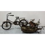 Model of vintage Bicycle & a model of clipper (2)