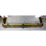 Cast Iron Fender with round brass upper rail, 43” inside