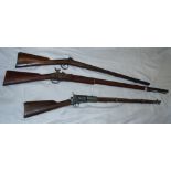2 x Late 19thC Muskets (one stamped “Hinks”) and a replica revolver rifle (3)