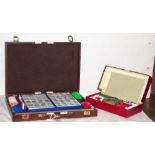 Tasmanian mah-jong games set, perfect fine pieces (no board) in a carrying case & a small roulette