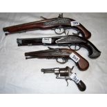 4 x replica pistols Including a 0.22 Revolver Pistol & a replica musket by Bel England (4)