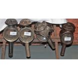 5 metal framed car lamps, with handles