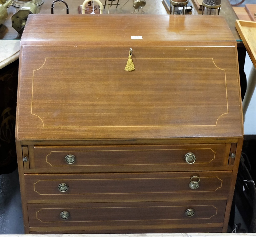 Modern fall front bureau with 4 drawers, 30"w x 36"h