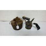 Antique metal glue pot & a blow torch (2)