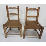 Two similar Irish Pine Sugan Chairs (2)