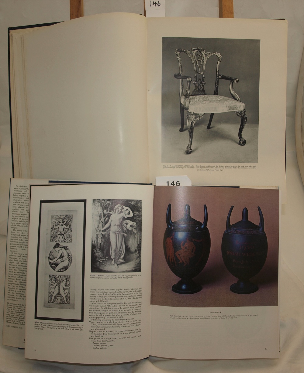 2 Books - "Masterpieces of English Furniture and Clocks", R.W. Symonds, 1940, signed by the - Image 2 of 3