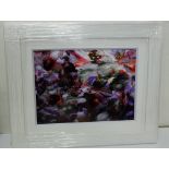 MICHAEL THATCHER, limited edition digital media “Purple Meadow”, in a contemporary white frame, 30cm