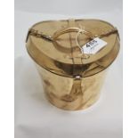 Brass Ice Bucket, in the form of a Top Hat Case, 6”h