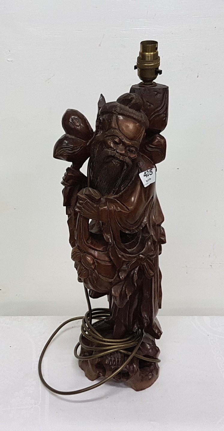 Table Lamp - carved figure of a Japanese oracle