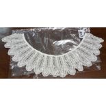 Two Antique Irish Lace Collars, 1 with scalloped borders, 1 pinafore shaped (2)
