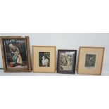 4 x small Pears Soap Advertising Pictures, all framed