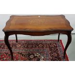 Kingwood Low Table with a serpentine shaped top, cabriole legs with gilt mounts, nicely inlaid and