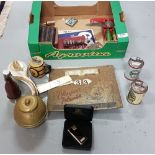 Assorted box of table lighters incl. Ronson, Heineken etc, a worn Players counter calendar & a group