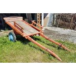 Donkey Cart, painted orange with rubber wheels