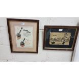 2 Advertising Pictures – “Onoto The Pen” (Punch 1927) & Sharpes Toffee 7”, both framed