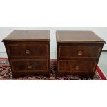 Matching Pair of 2 drawer mahogany table chests, each 11”w x 11.5”