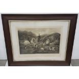 Antique Lithograph “Reynard’s Victim”, in an oak frame