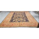 Large hand woven Chinese Agra Carpet, with a traditional all over floral design, full pile, 3.66m