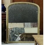 Victorian over mantle mirror, the arched frame painted gold, 46"w x 53"h