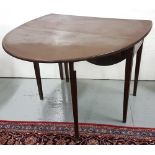 Georgian Mahogany Hunt table, 100cm long, on square tapering legs, faux drawer