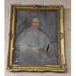 19th C oil on canvas, portrait of a bishop, 41" x 30", gold framed, "Supposedly Archbishop Croke,