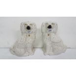 Pair of Staffordshire Seated Dogs, 14”h