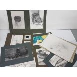 Portfolio of art work and drawings by Ms Callaghan – contemporary still lifes, motorbike helmet,