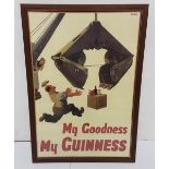 “My Goodness My Guinness” advertising poster in an oak frame (reproduction), 76 x 45cm