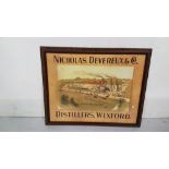 Nicholas Deveraux of Wexford Distillery framed advertisement, 54cms X 44cms