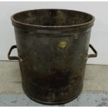Steel Bucket with carrying handles, “Murch Maker, Glastonbury”, 15”h x 14” dia