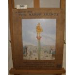 Book: OSCAR WILDE, The Happy Prince, 1948, colour plates with original record relating the tale,