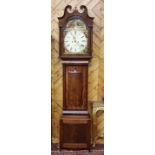 Georgian Longcase Clock, c.1830, by R. Ingram, Dumfries, in working order. Painted dial, with Irish,