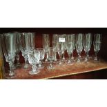 2 Sets of champagne glasses (11 x Veuve du Vernay) & 5 crystal & 3 smaller