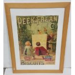 Peak Frean & Co., Biscuits Advertising Poster, in a later pine frame, 66cm h