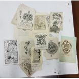 Bundle of bookplates, various eras and family names