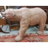 Large Life Size realistically sculpted Brown Bear. Made of heavy duty fiberglass and resin with