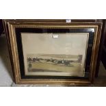 Pair of Antique Lithographs – “Cambridgeshire Stakes 1853” & a print – river scene (3)