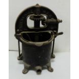 Mid 19th C metal hand operated sausage maker, stamped “Enterprise, USA”.