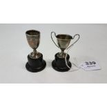 2 x miniature Birmingham Silver Trophies, on stands, each 32”h (incl. stands).