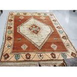 Old full pile Persian Gabby Rug, medallion design 2 m x 1.58 m