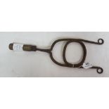 An antique hand forged Veterinarian oral speculum instrument used to keep a horse mouth open for Vet