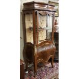 Vernis Martin style Display Cabinet, serpentine shaped, the central bowed door opening to a plate